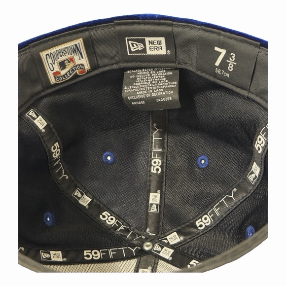 Red Sox MLB New Era 59FIFTY Fitted Sz 7 3/8 Black Leather Gold - Picture 6 of 8